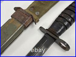 WWII U. S. CASE USM4 M1 Carbine Rifle Bayonet Knife & USM8 B. M. Co. Scabbard