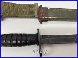 WWII U. S. CASE USM4 M1 Carbine Rifle Bayonet Knife & USM8 B. M. Co. Scabbard