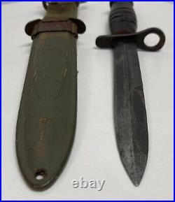 WWII U. S. CASE USM4 M1 Carbine Rifle Bayonet Knife & USM8 B. M. Co. Scabbard