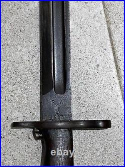 WWI AEF US Army M1905 16in Bayonet SA 1907 Springfield Armory WW2 NO SCABBARD