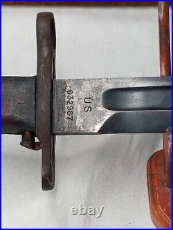 WWI AEF US Army M1905 Bayonet SA 1916 withM1910 Canvas Covered Scabbard RARE