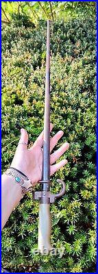 WWI French Military Lebel Spike Bayonet withScabbard