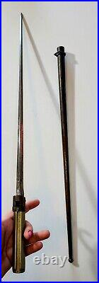 WWI French Military Lebel Spike Bayonet withScabbard