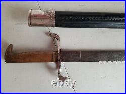 WWI German/Prussian M1871 Infantry Sword Bayonet withScabbard Sawback & Etched