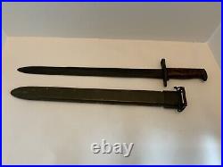 WWI SA Springfield Armory M1905 Bayonet Dated 1917 withScabbard