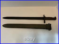 WWI SA Springfield Armory M1905 Bayonet Dated 1917 withScabbard