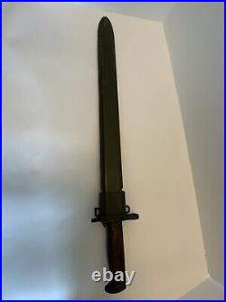 WWI SA Springfield Armory M1905 Bayonet Dated 1917 withScabbard