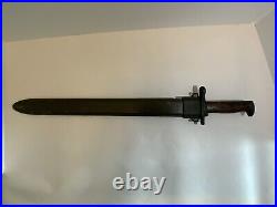 WWI SA Springfield Armory M1905 Bayonet Dated 1917 withScabbard