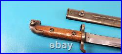 WWI Swedish Model 1914 Rifle Sword Bayonet + Steel Scabbard Mauser Carbine