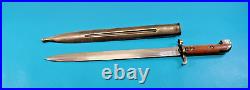 WWI Swedish Model 1914 Rifle Sword Bayonet + Steel Scabbard Mauser Carbine