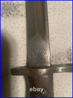 WWI US Bayonet And Scabbard (Original) Dated 1913 Made By Remington