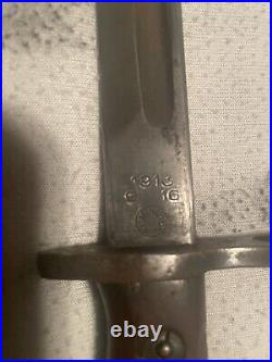 WWI US Bayonet And Scabbard (Original) Dated 1913 Made By Remington