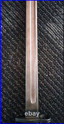 WWI WWII M 1907 British Sanderson Co. Bayonet + Leather Scabbard Circa Nov 1917