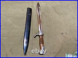 Wwi German Army Prussian M1893 Gew98 G98 98g Rifle Butcher Bayonet & Scabbard