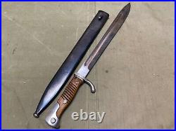 Wwi German Army Prussian M1893 Gew98 G98 98g Rifle Butcher Bayonet & Scabbard