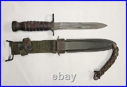 Wwii Leather Handle Case Bayonet Usm4 M8a1 Bm Co Scabbard For M1 Carbine Utica
