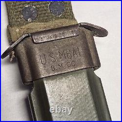 Wwii Leather Handle Case Bayonet Usm4 M8a1 Bm Co Scabbard For M1 Carbine Utica