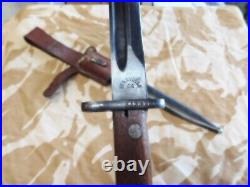 Yugoslav M48 Bayonet, Leather Frog & Scabbard. Matching #'s. USED