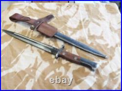 Yugoslav M48 Bayonet, Leather Frog & Scabbard. Matching #'s. USED