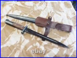 Yugoslav M48 Bayonet, Leather Frog & Scabbard. Matching #'s. USED