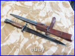 Yugoslav M48 Bayonet, Leather Frog & Scabbard. Matching #'s. USED